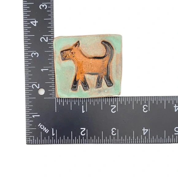 Handmade Dog Pottery Pin Brooch - Picture 4 of 6